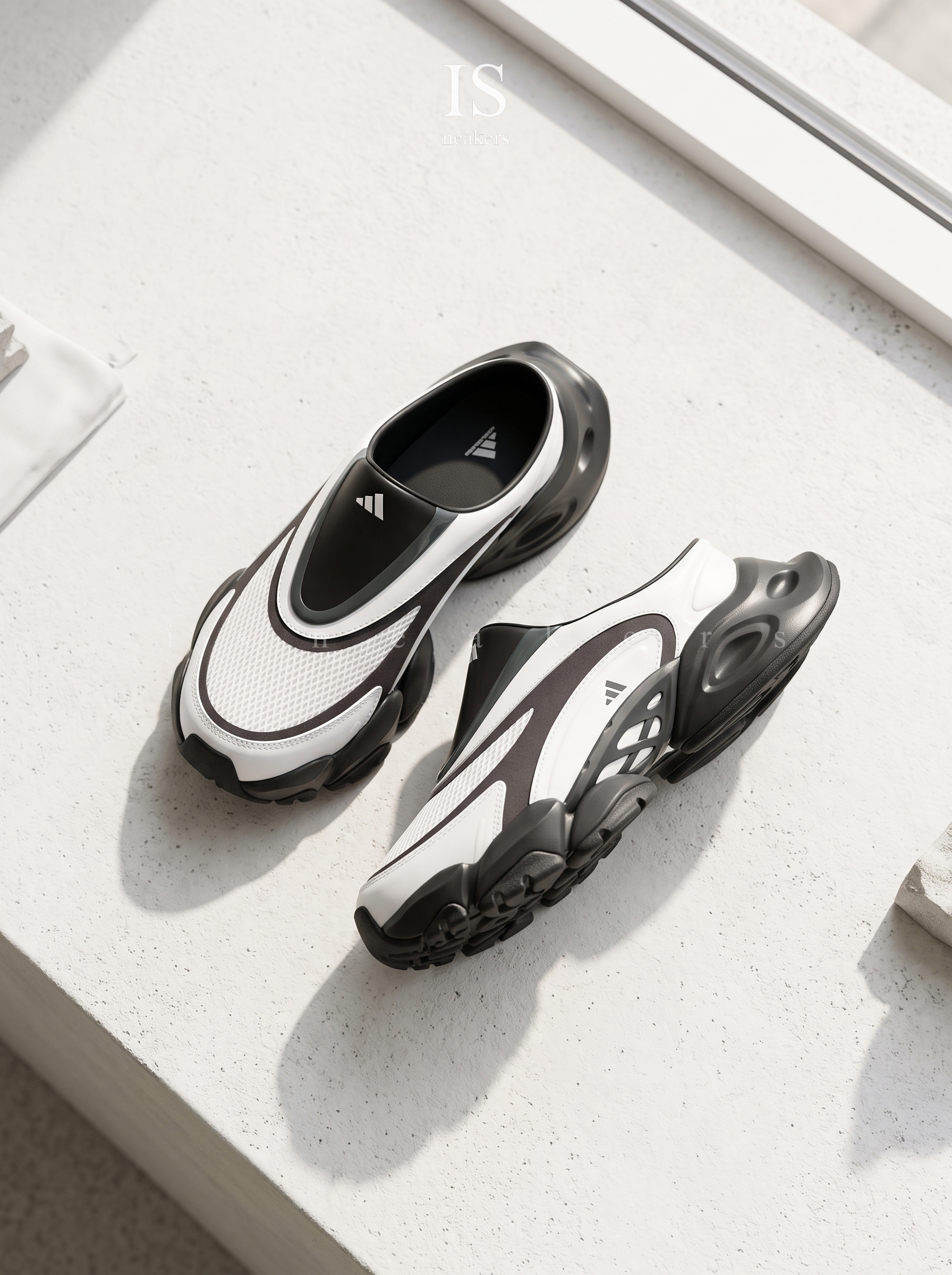 iSNEAKERS｜Adidas XLG Runner Mule "White Black" 白黑 L44628