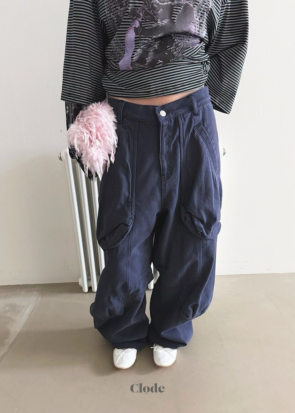 垂包口袋休閒垮褲