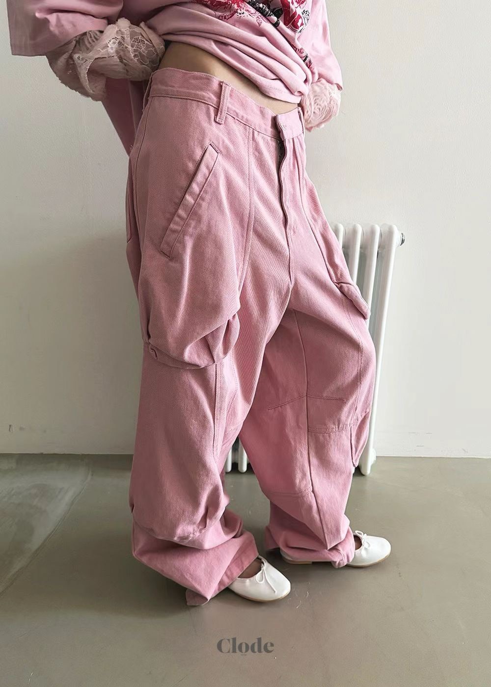 垂包口袋休閒垮褲