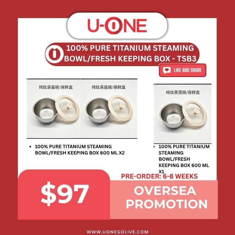 100% PURE TITANIUM STEAMING BOWL/FRESH KEEPING BOX - TSB3