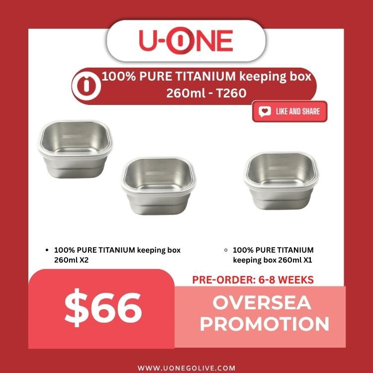 100% PURE TITANIUM keeping box 260ml - T260