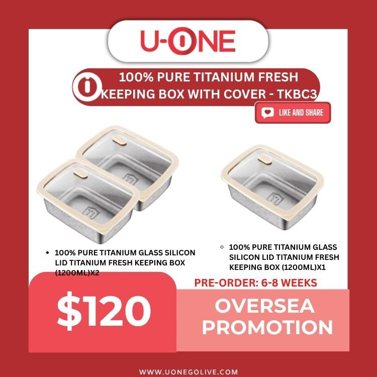100% PURE TITANIUM FRESH KEEPING BOX WITH COVER - TKBC3