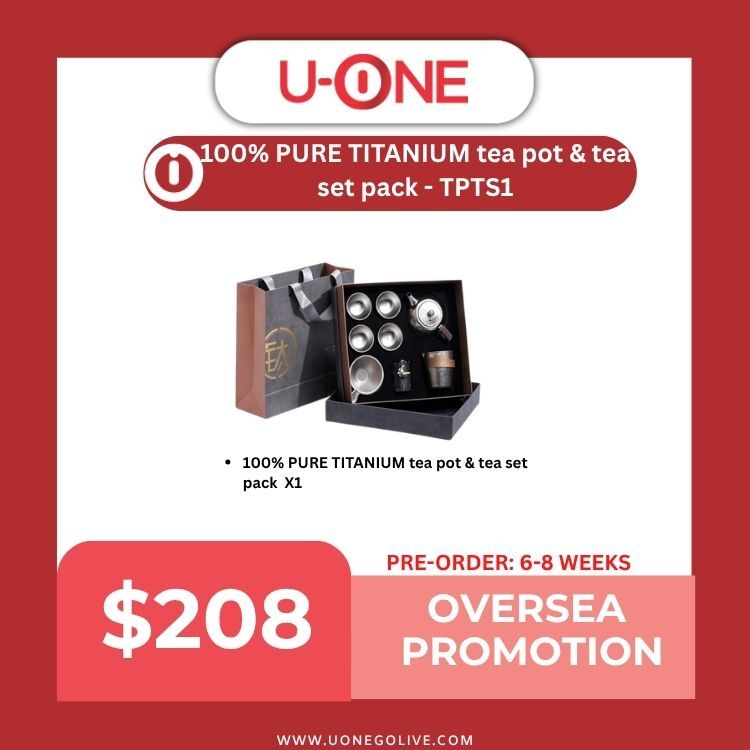 100% PURE TITANIUM tea pot & tea set pack - TPTS1