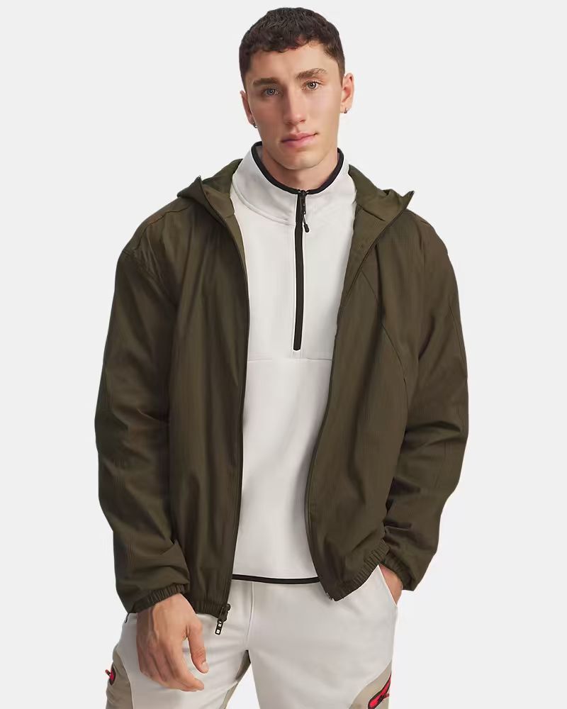【預購】UNDER ARMOUR N090502 男裝拉鏈連帽外套 (橄欖綠)