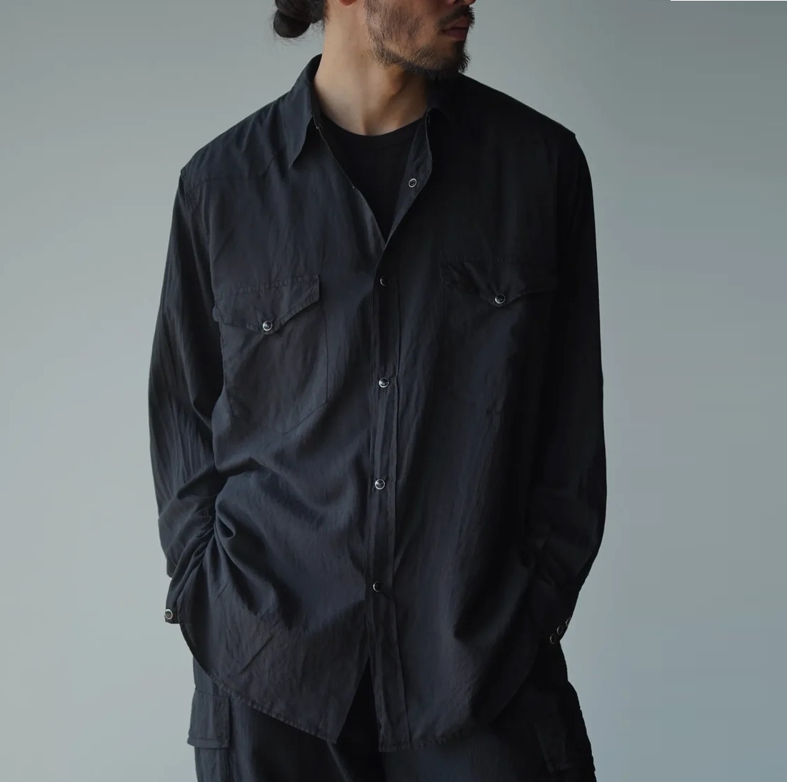 COMOLI 2026 SILK GARMANT-DYED WESTERN SHIRT - PRE ORDER ITEM (預訂中)