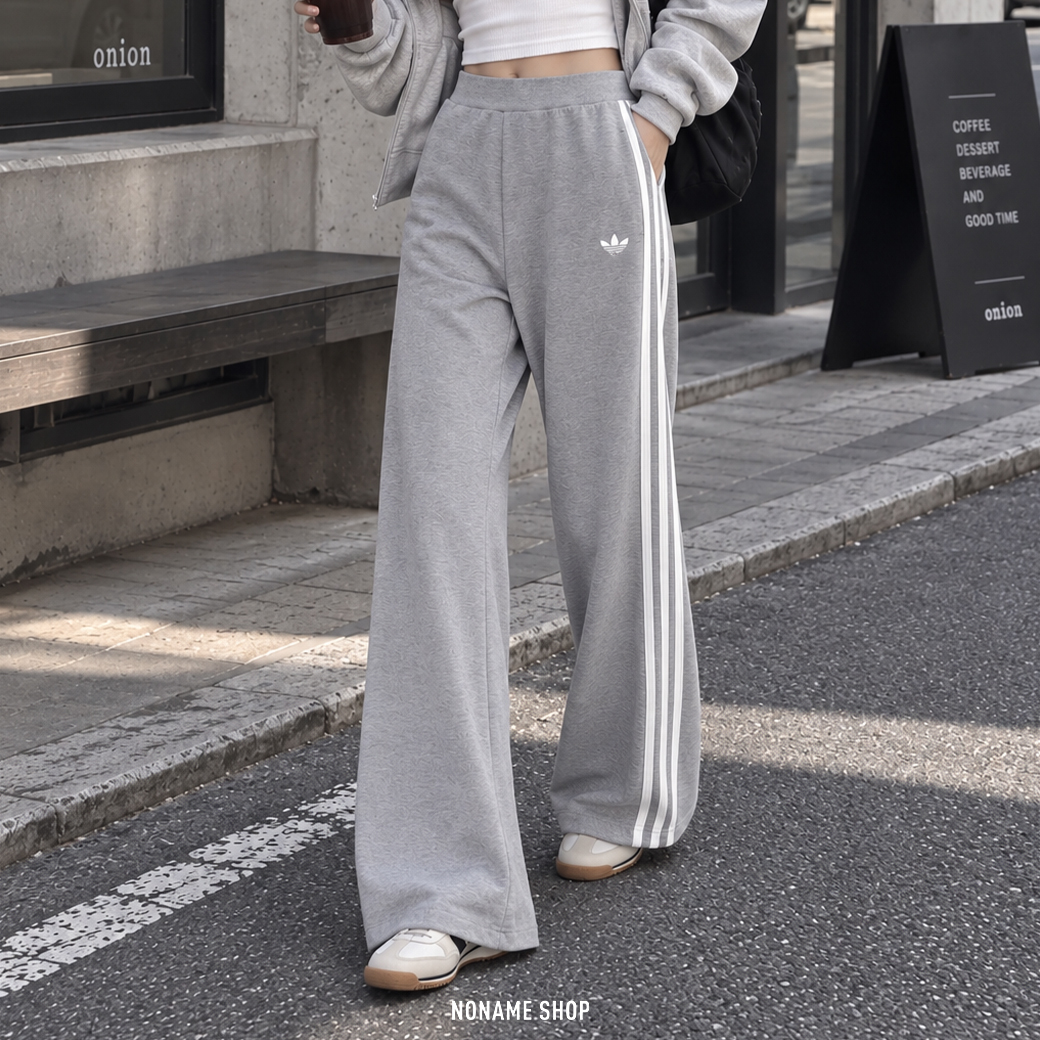 ADIDAS ORIGINALS SPORT PANT 修身 喇叭 運動 休閒 長褲 灰色 (女款)