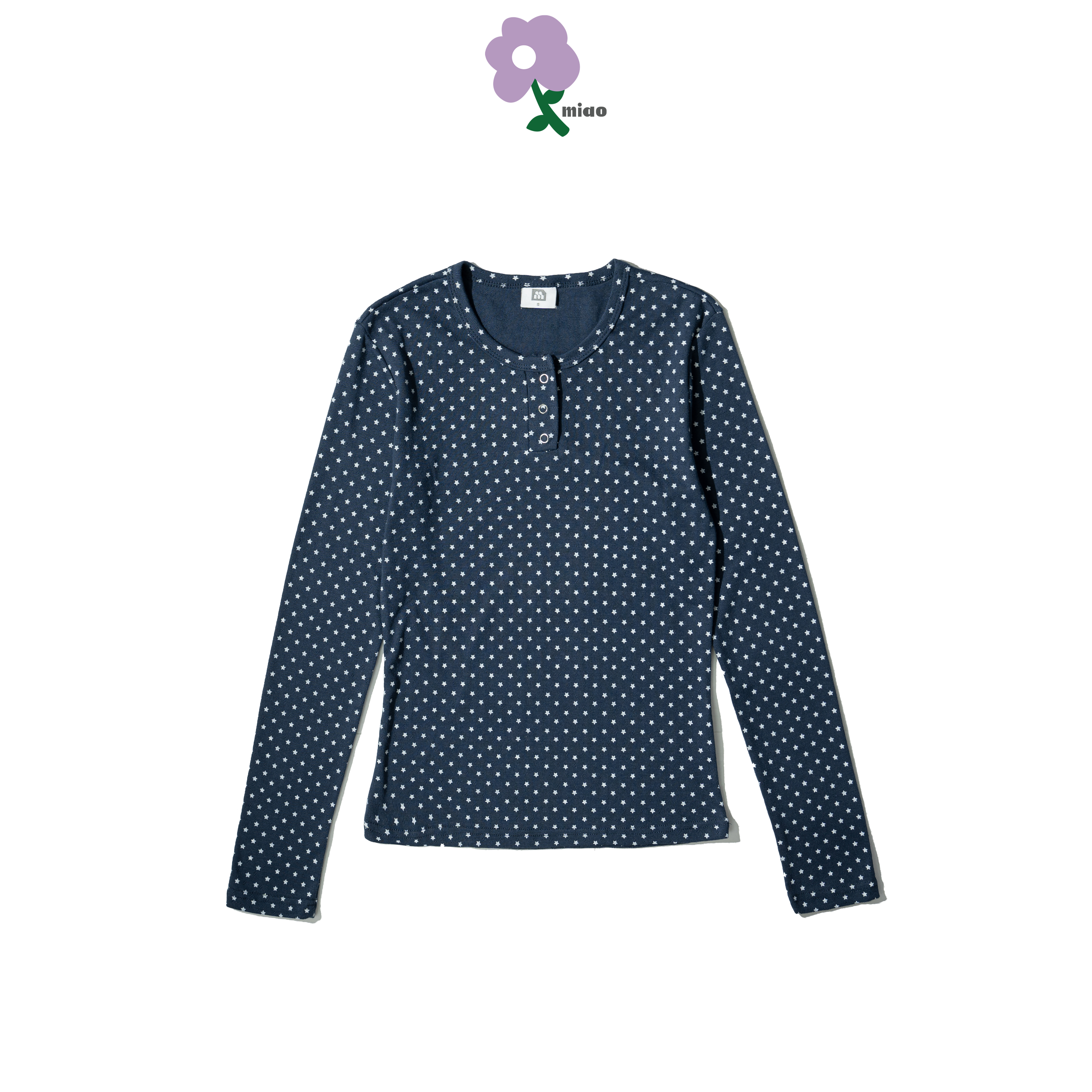 MIAO Polka Dot Henley LS Tee 女裝 滿版波點 亨利領長袖Tee [M-LT1]
