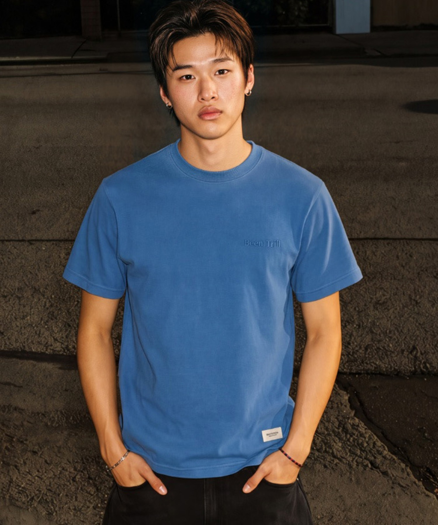 【韓國預購】 BEENTRILL ZKR090504 男女同款復古染色短袖上衣