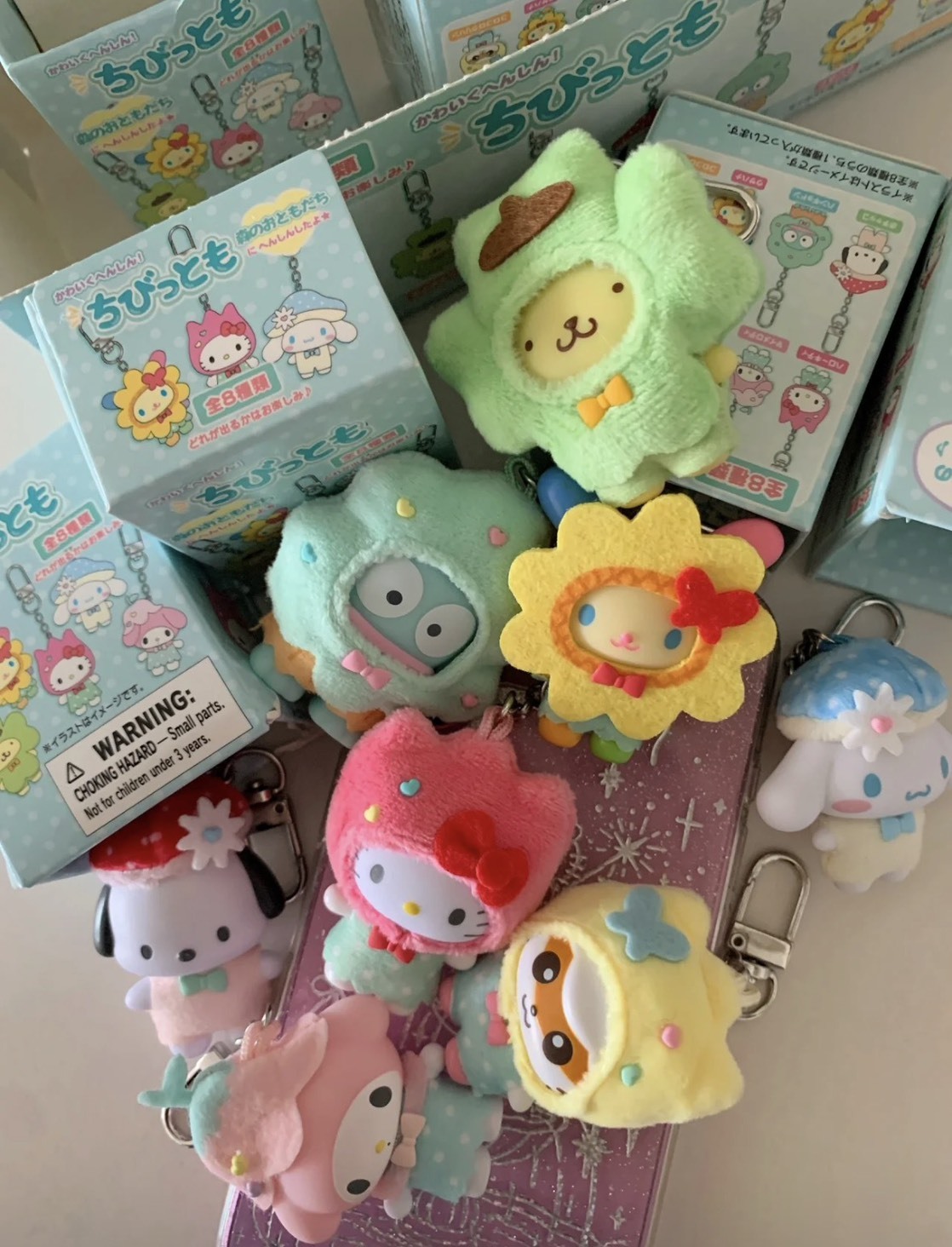 <可愛爆擊!!> 日本正版Sanrio 三麗鷗森林之友系列 限量 造型鑰匙圈 吊飾 KITTY 美樂蒂 布丁狗 大耳狗 帕恰狗 人魚漢頓 花小兔 可樂鈴