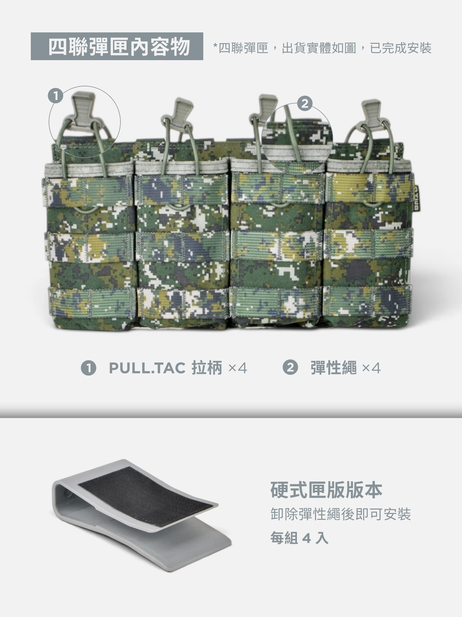A-TWO 四聯步槍快拔彈匣袋【陸軍】 CV105、穿山甲、國軍制式戰術背心可安裝 國軍軍用品 傲骨戰術裝備屋