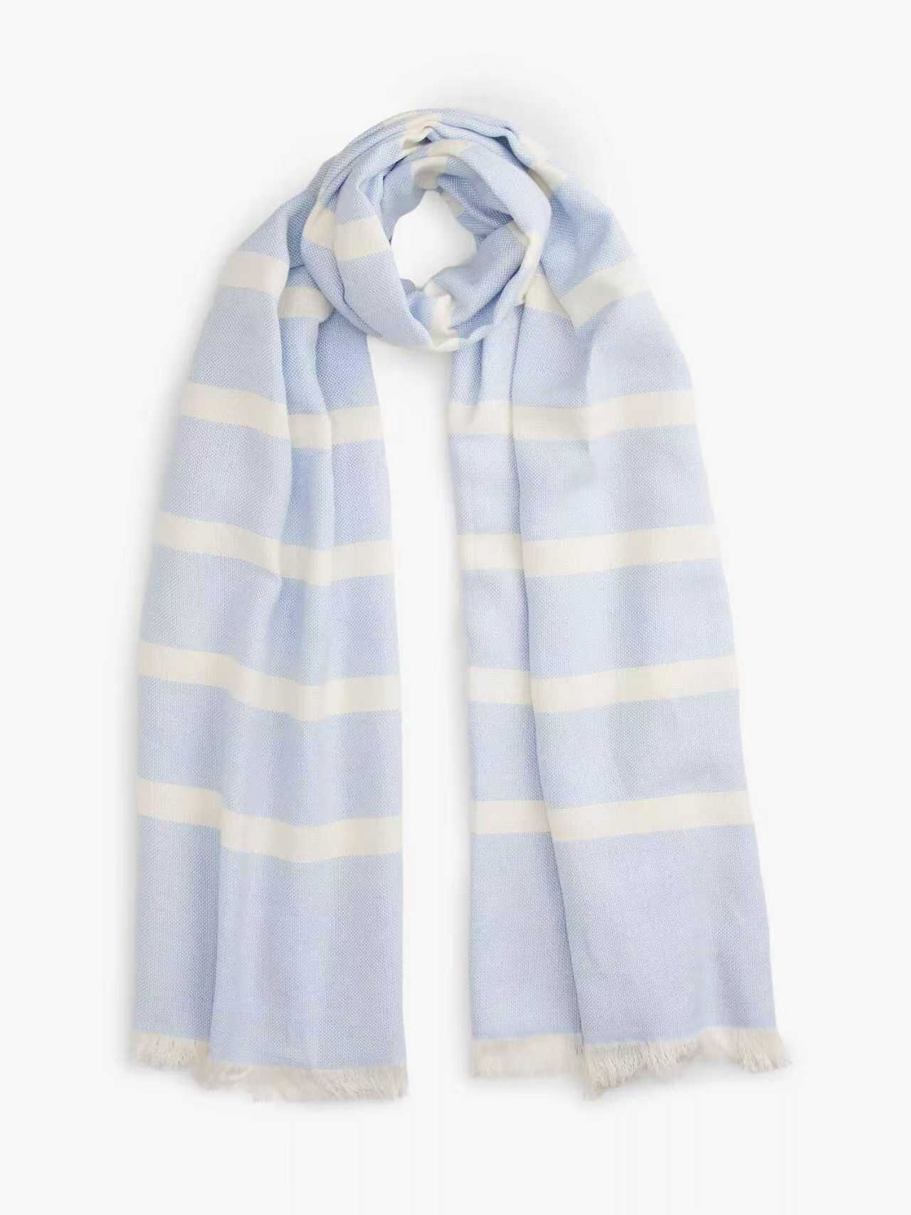 【預購】TOMMY HILFIGER N090521 圍巾 (藍白間紋)