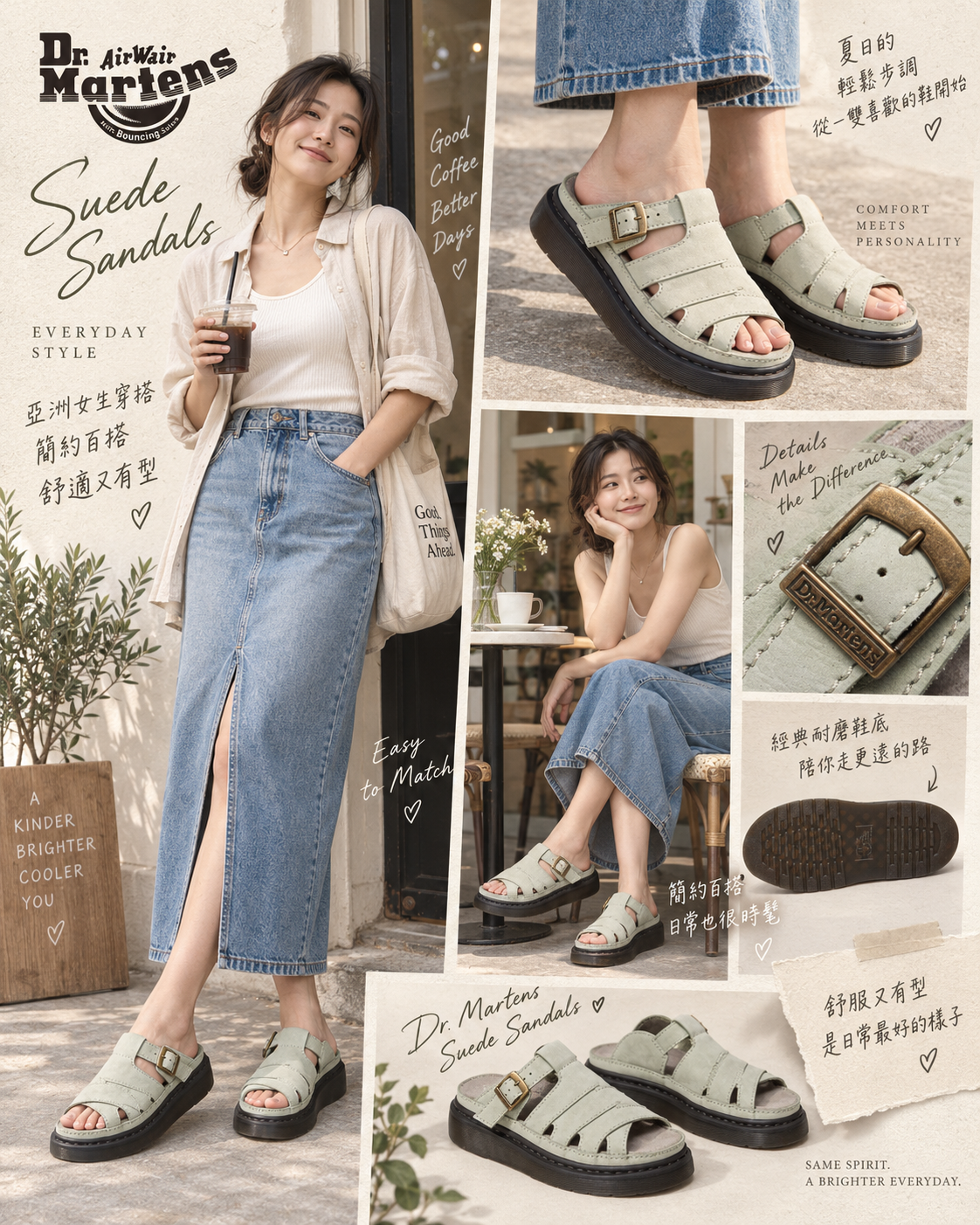 【預購】Dr. Martens Maxxy Slide K090504  磨砂革厚底涼拖鞋