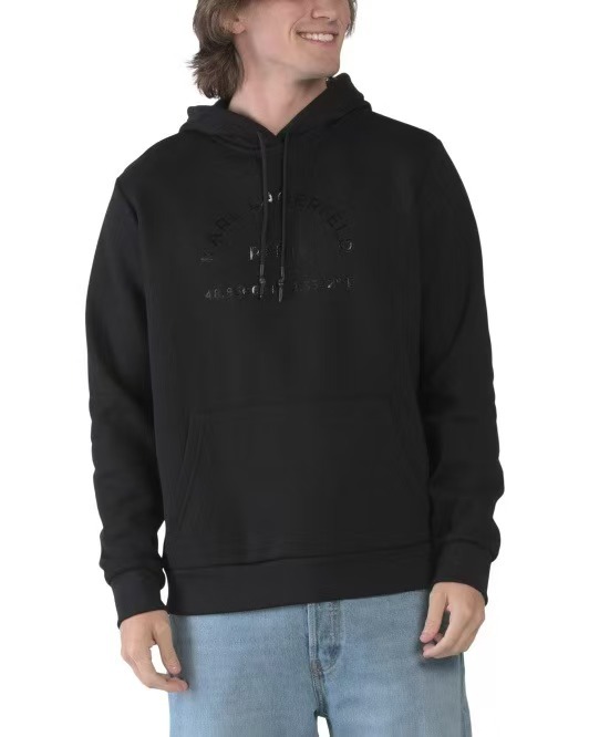 【預購】Karl Lagerfeld N0905101 男裝連帽衛衣 (黑色)