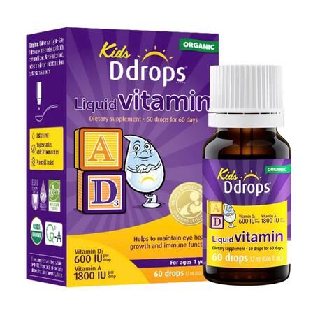 Ddrops - 儿童液体维生素A+D3 60滴 滴剂1.7ml