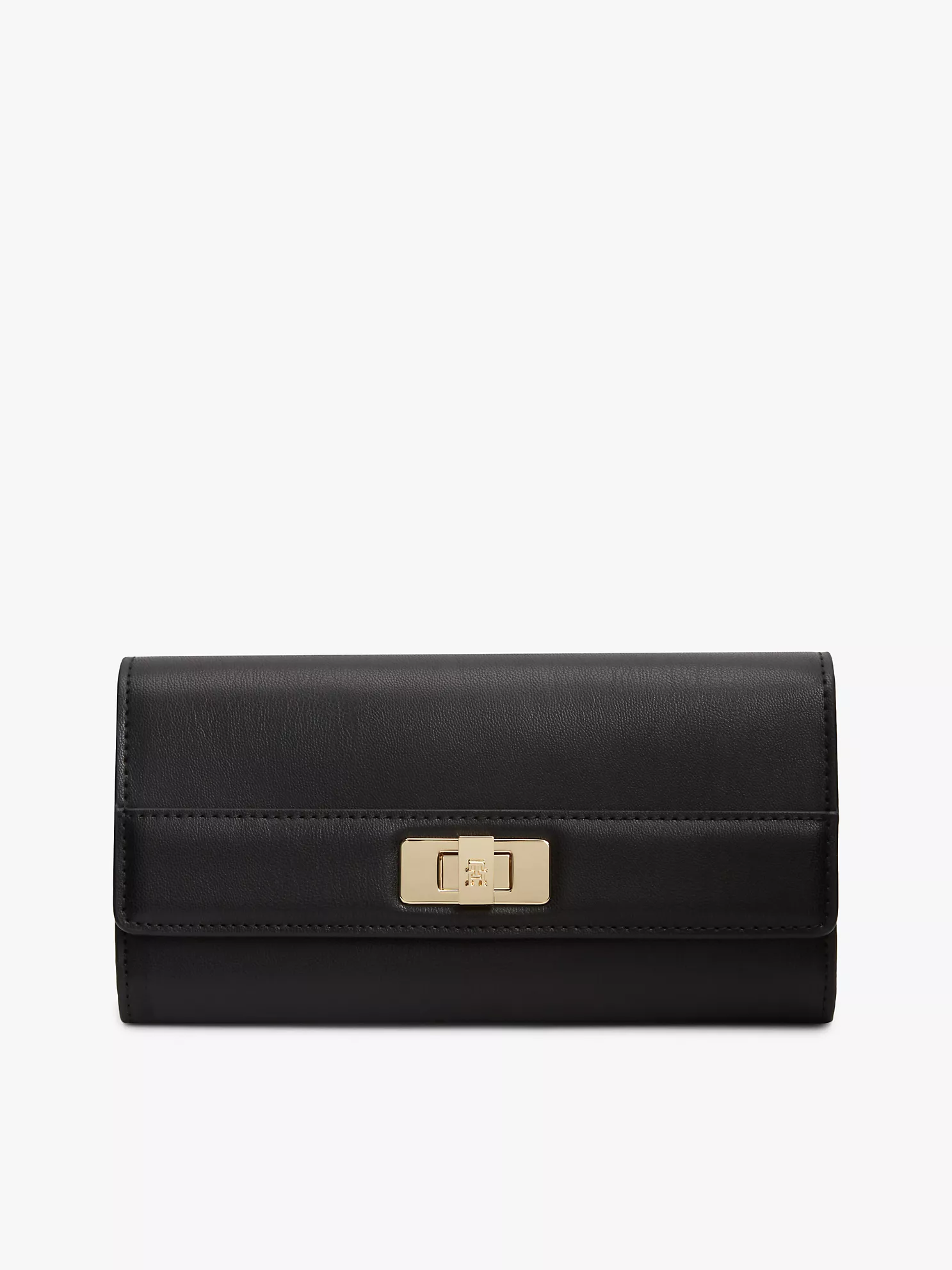 【預購】TOMMY HILFIGER N090529 Monogram 翻蓋長銀包 (黑色)