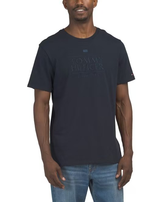 【預購】TOMMY HILFIGER N0905200 男裝刺繡短袖上衣 (深藍色)