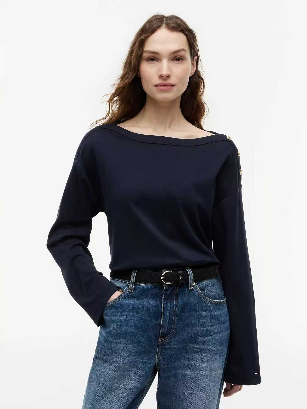 【預購】TOMMY HILFIGER N090530 女裝長袖上衣 (深藍色)