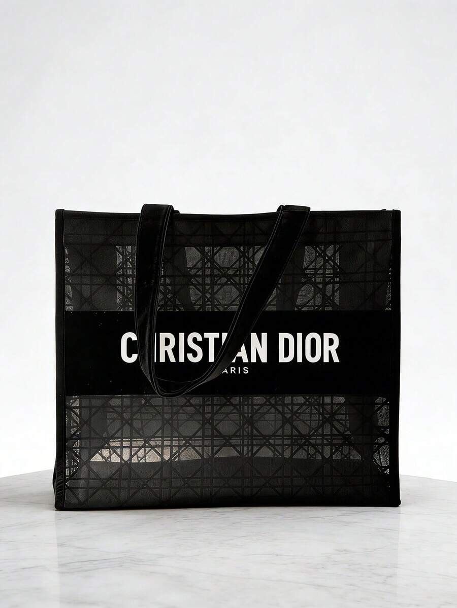 Dior 2025 Beauty VIP贈品網紗藤格Tote Bag