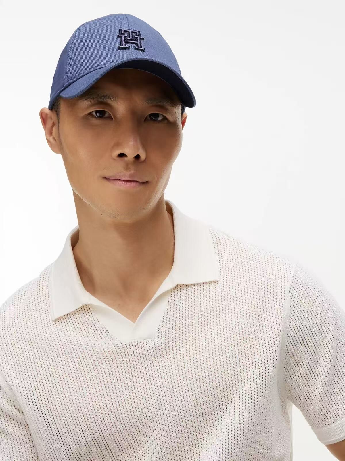 【預購】TOMMY HILFIGER N090545 Embroidered Monogram 棒球帽 (灰藍色)