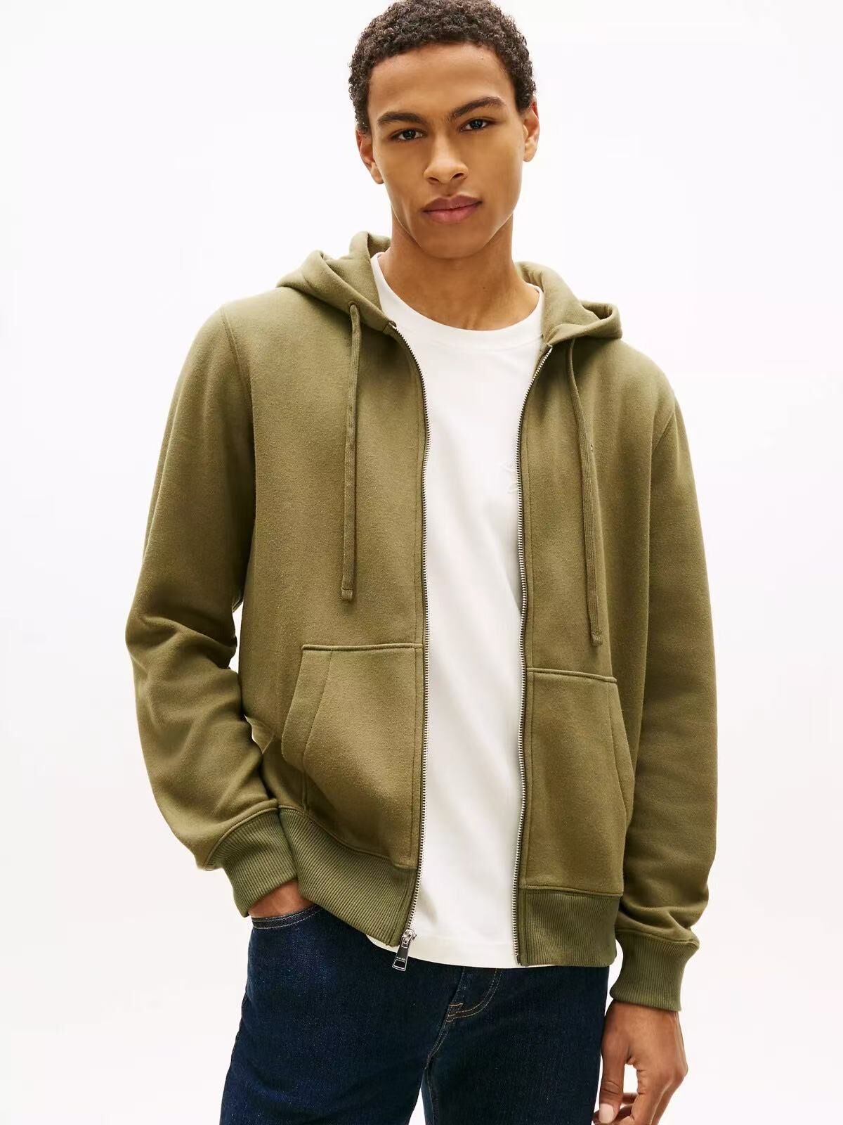 【預購】TOMMY HILFIGER N0905207 Essential 男裝拉鏈外套 (軍綠色)