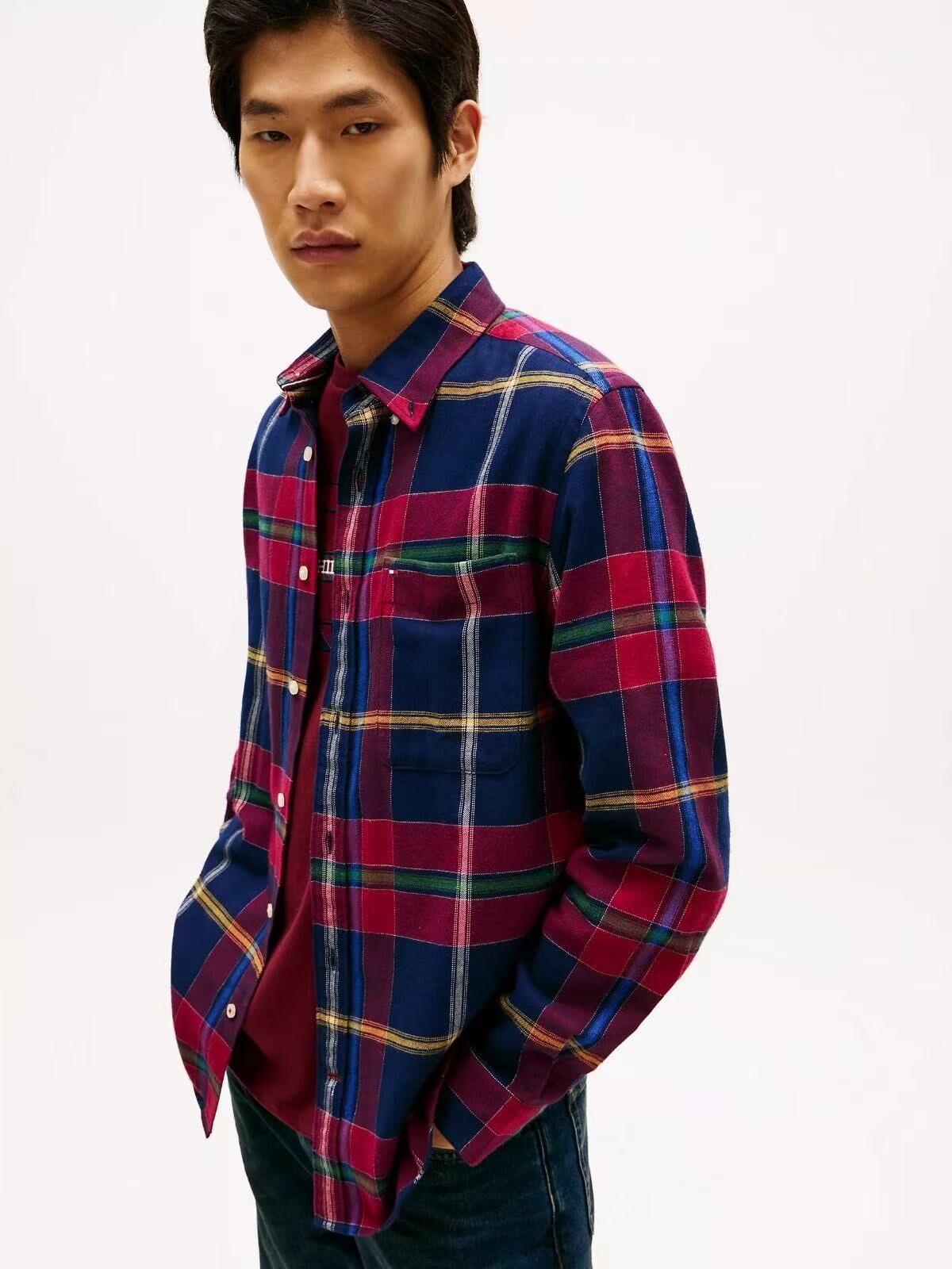 【預購】TOMMY HILFIGER N090547 Plaid Brushed Flannel 男裝格仔長袖上衣