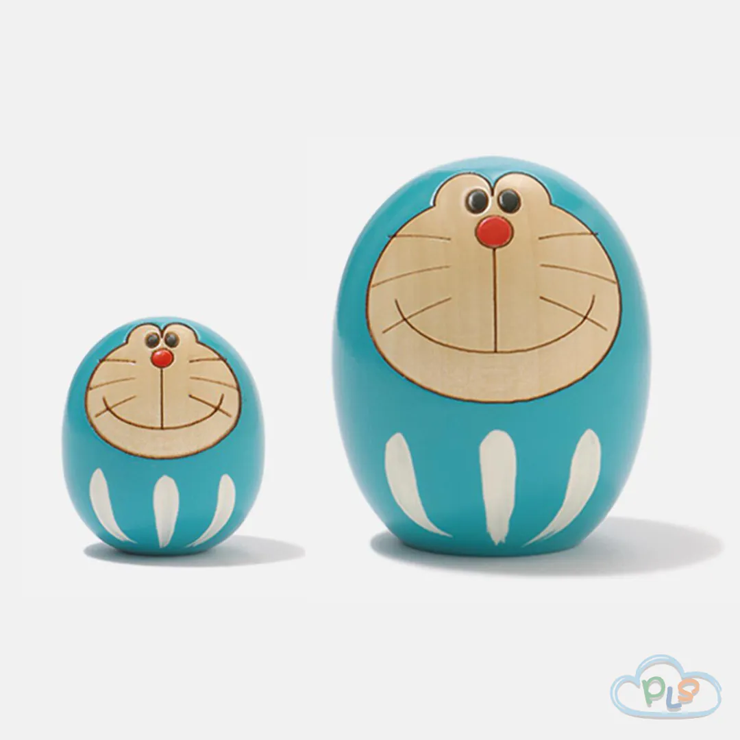 Set of 2 Made in Japan  Doraemon Bodhidharma ( 62mm + 35mm) Kokeshi Grandson of Usaburo #21468-S2-1