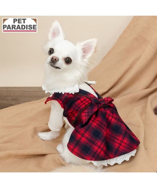 【Pet Paradise】Tartan Check Dress - Red <633-43730>