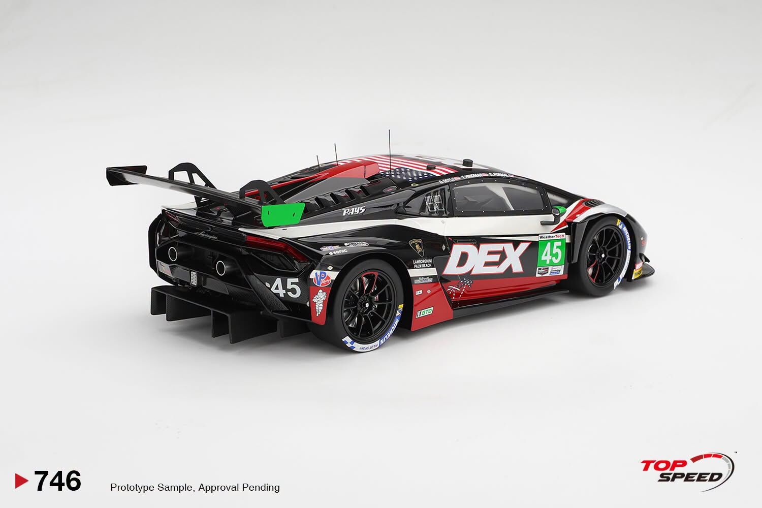 預訂 (訂金$300) (預訂價$1439) :1/18 TOP SPEED Lamborghini Huracan GT3 EVO2 #45  DEX Wayne Taylor Racing 2026  IMSA Laguna Seca Class Winner (TS0746)