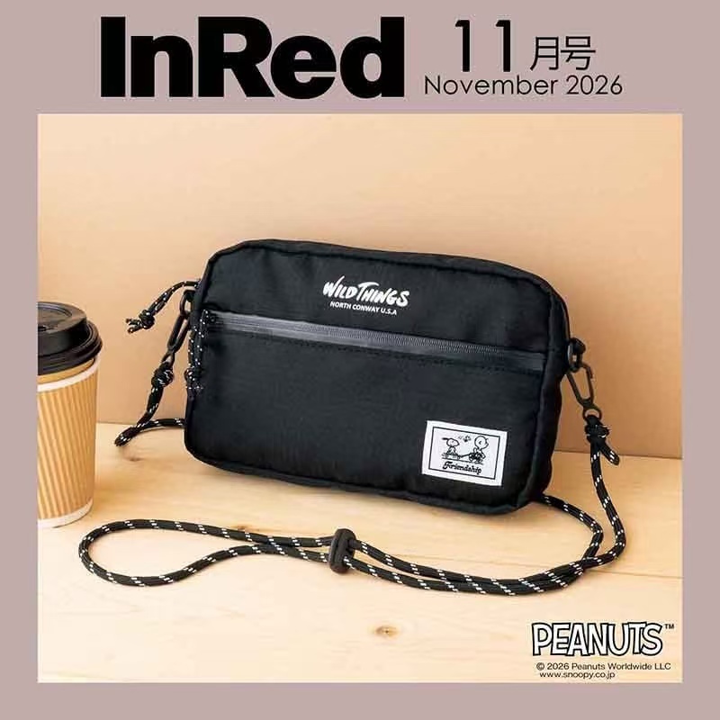 【預購】JM090512 InRed × WILD THINGS × PEANUTS 三方聯名 撥水輕量斜背小包