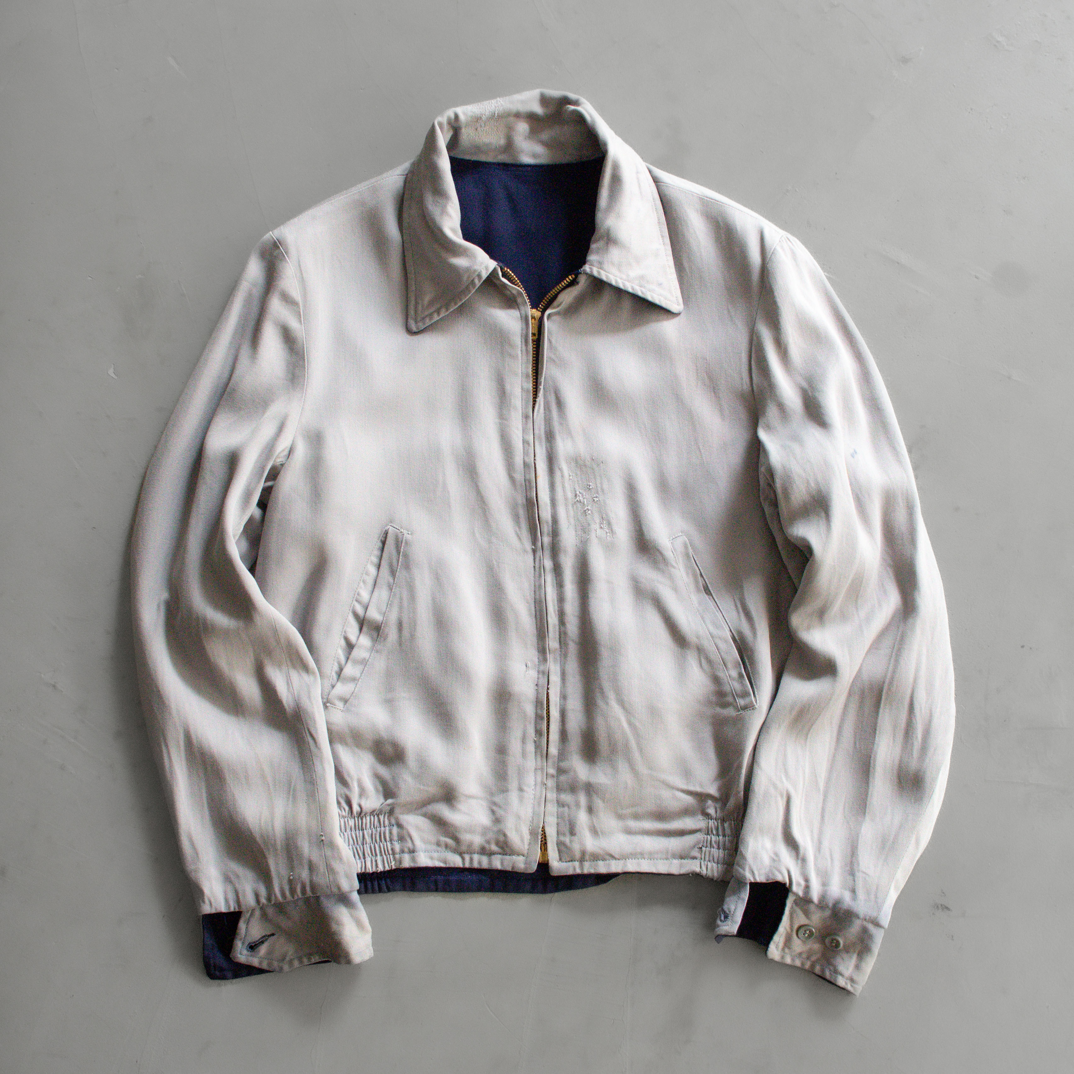 50S REVERSIBLE RAYON RICKY JACKET 美國製 雙面穿 深藍 嫘縈 夾克 外套