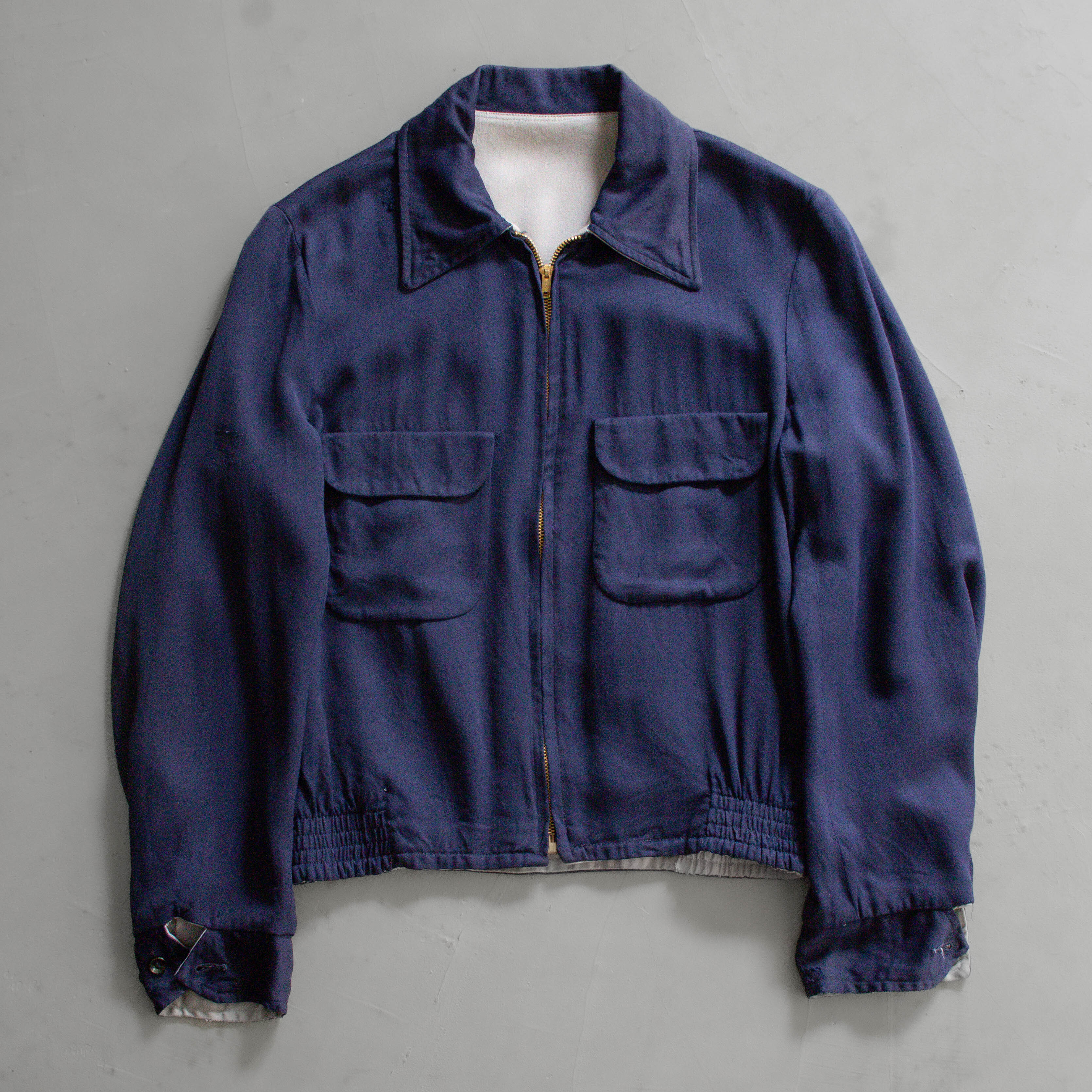 50S REVERSIBLE RAYON RICKY JACKET 美國製 雙面穿 深藍 嫘縈 夾克 外套
