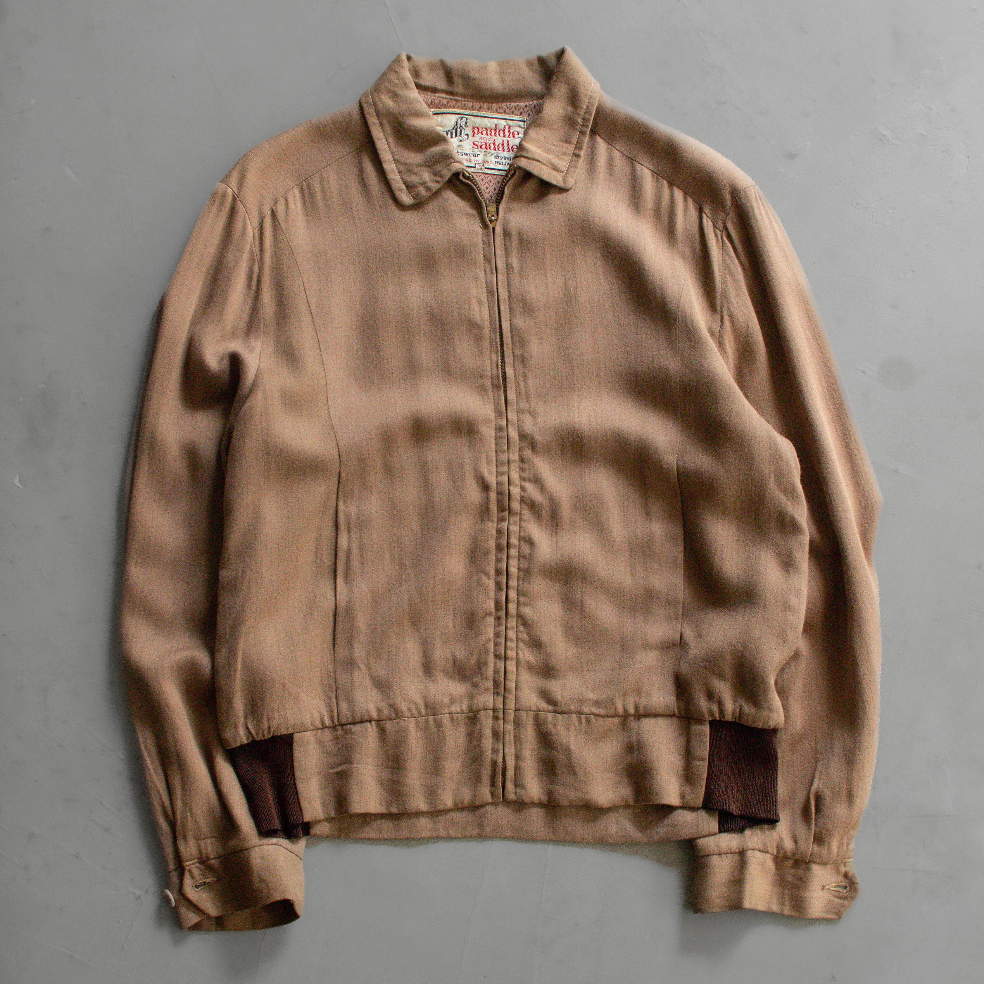 50-60S RAYON FLECK RICKY JACKET 美國製 卡其 斑點 嫘縈 夾克 外套