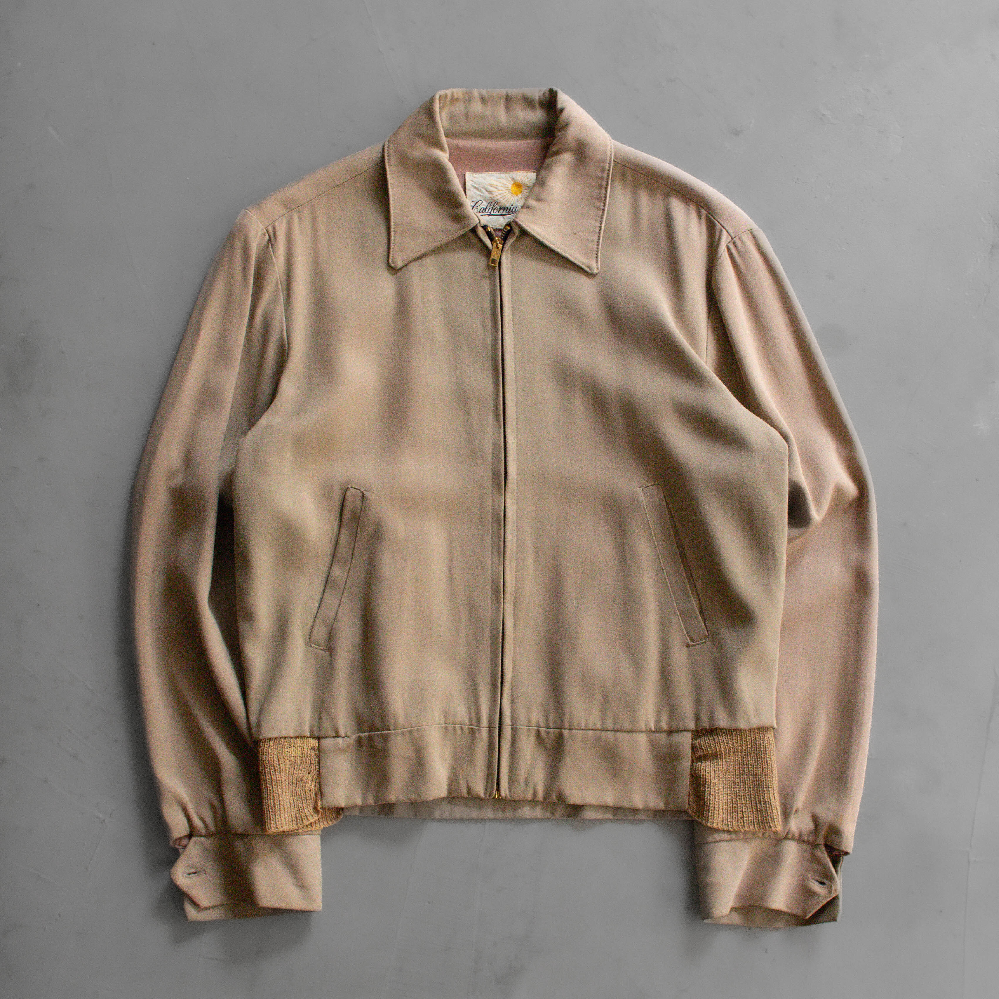 50S RAYON RICKY JACKET 美國製 淺卡其 嫘縈 夾克 外套