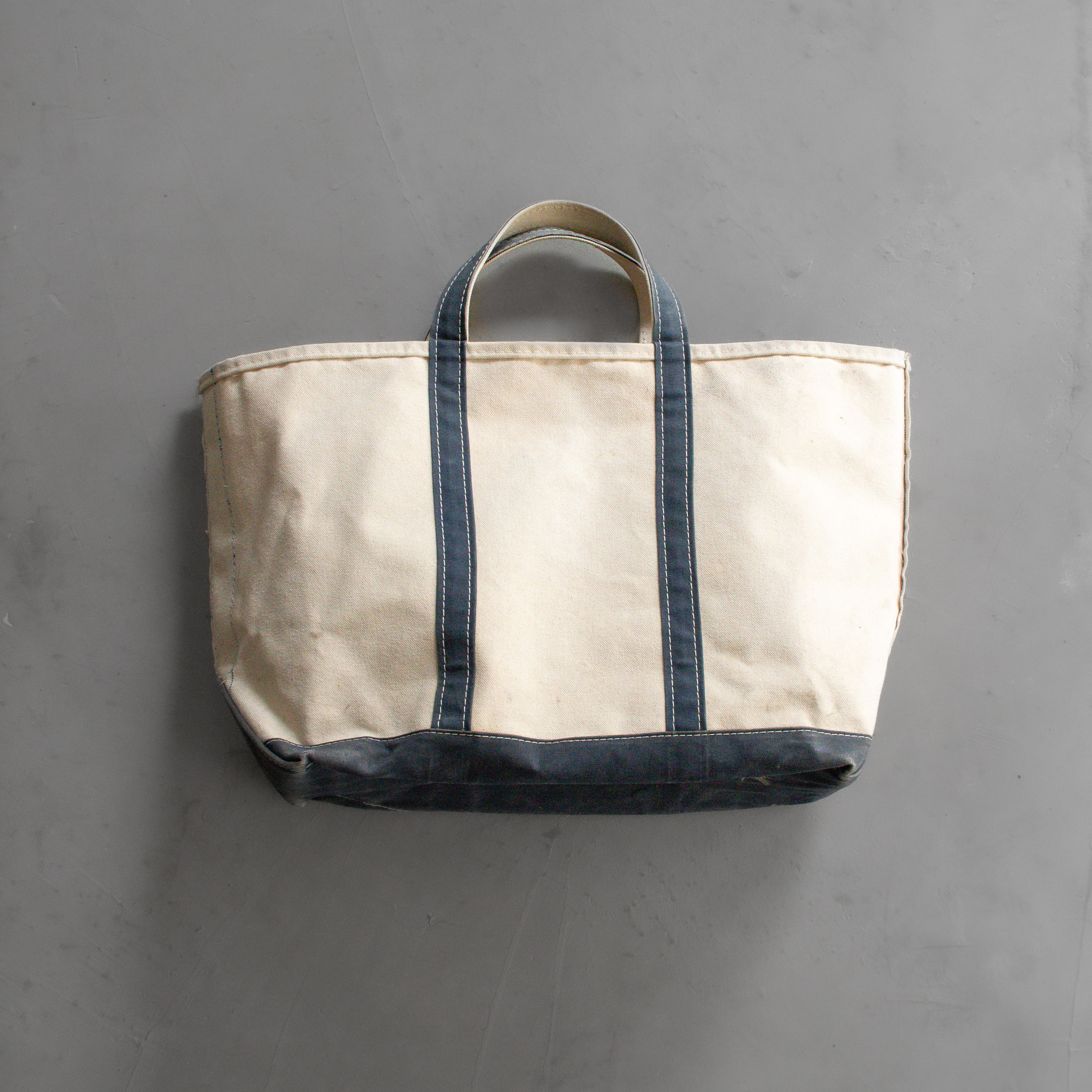 70-80S L.L.BEAN BOAT & TOTE BAG 美國製 藍白 帆布 手提 托特包