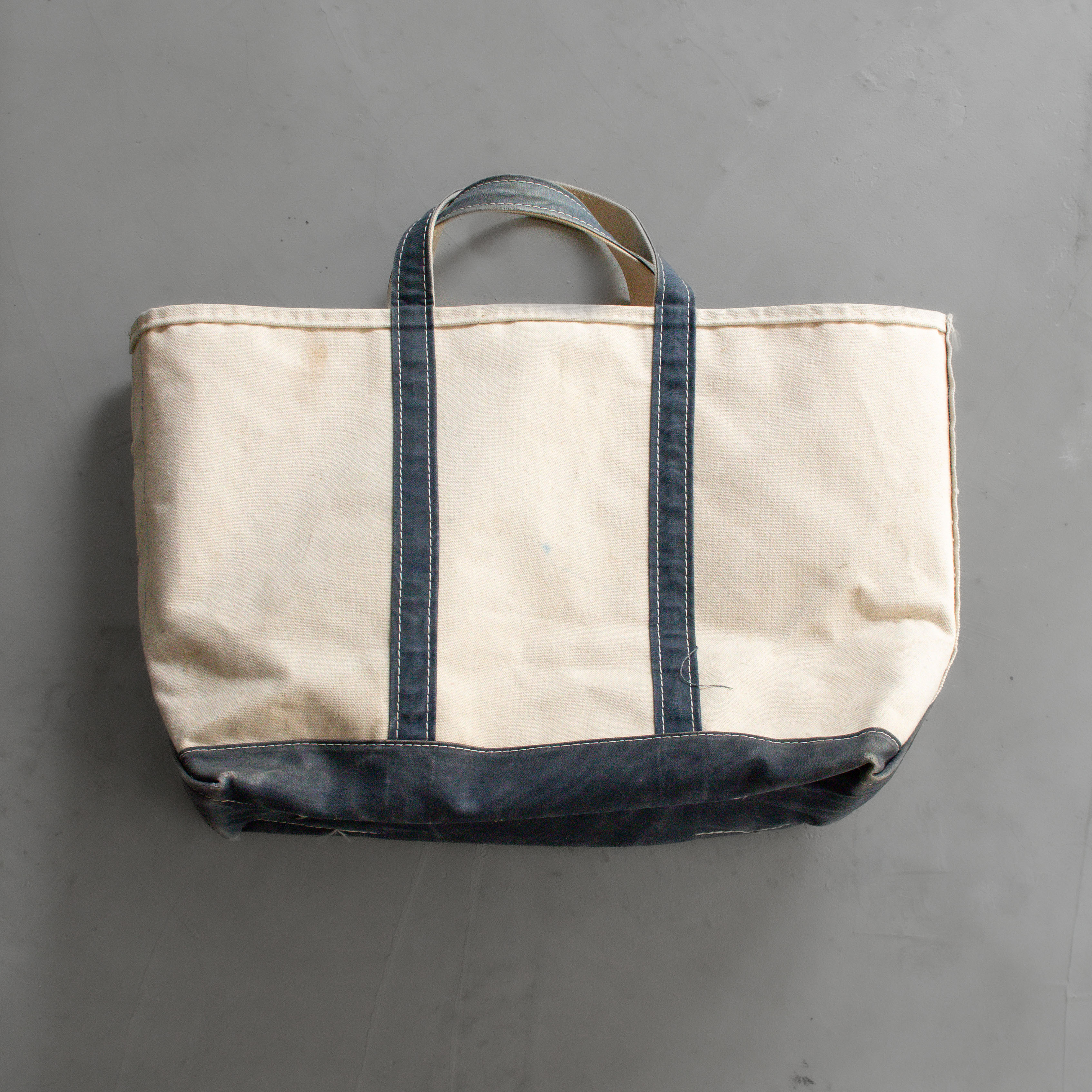 70-80S L.L.BEAN BOAT & TOTE BAG 美國製 藍白 帆布 手提 托特包