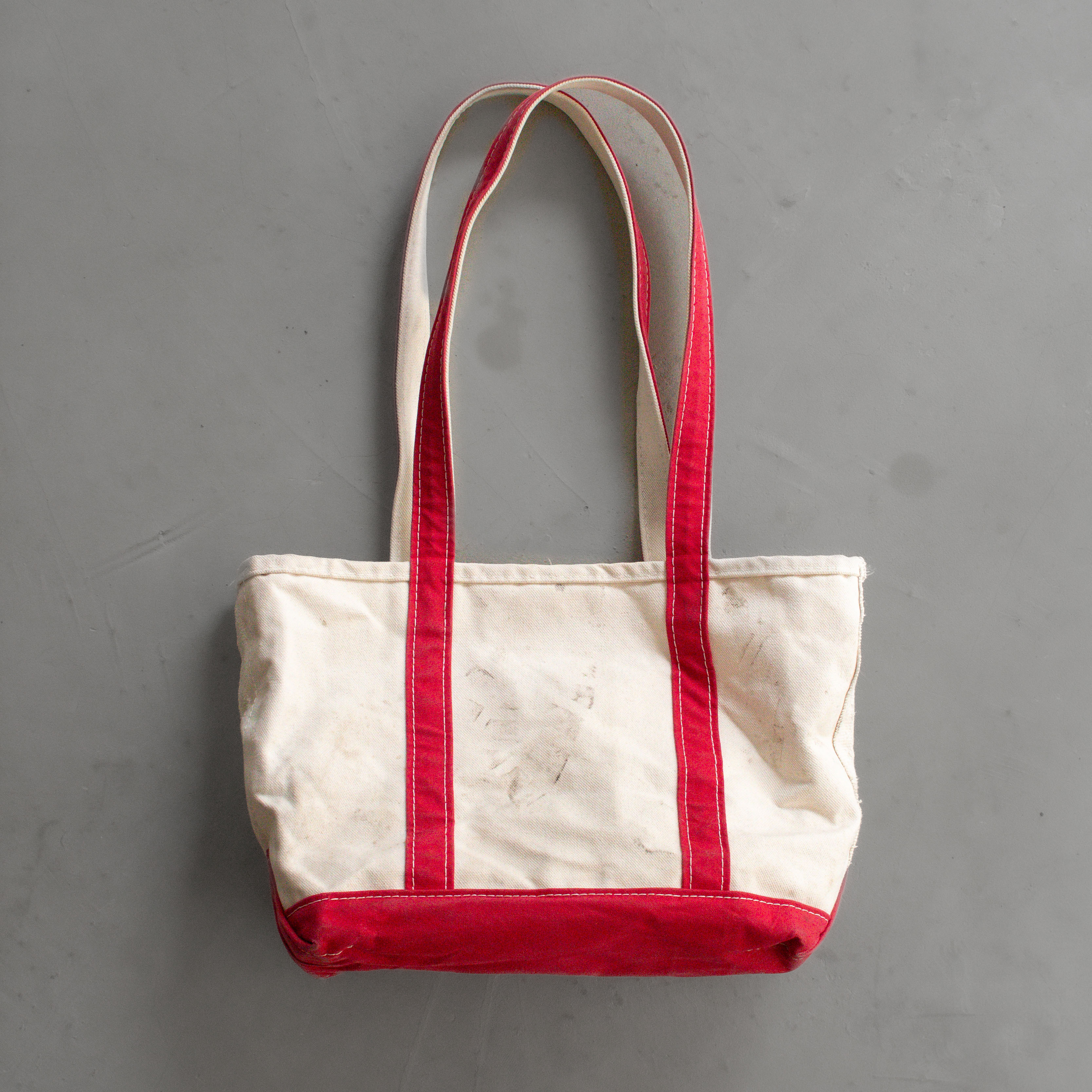 90-00S L.L.BEAN BOAT & TOTE BAG 美國製 酒紅 帆布 手提 托特包