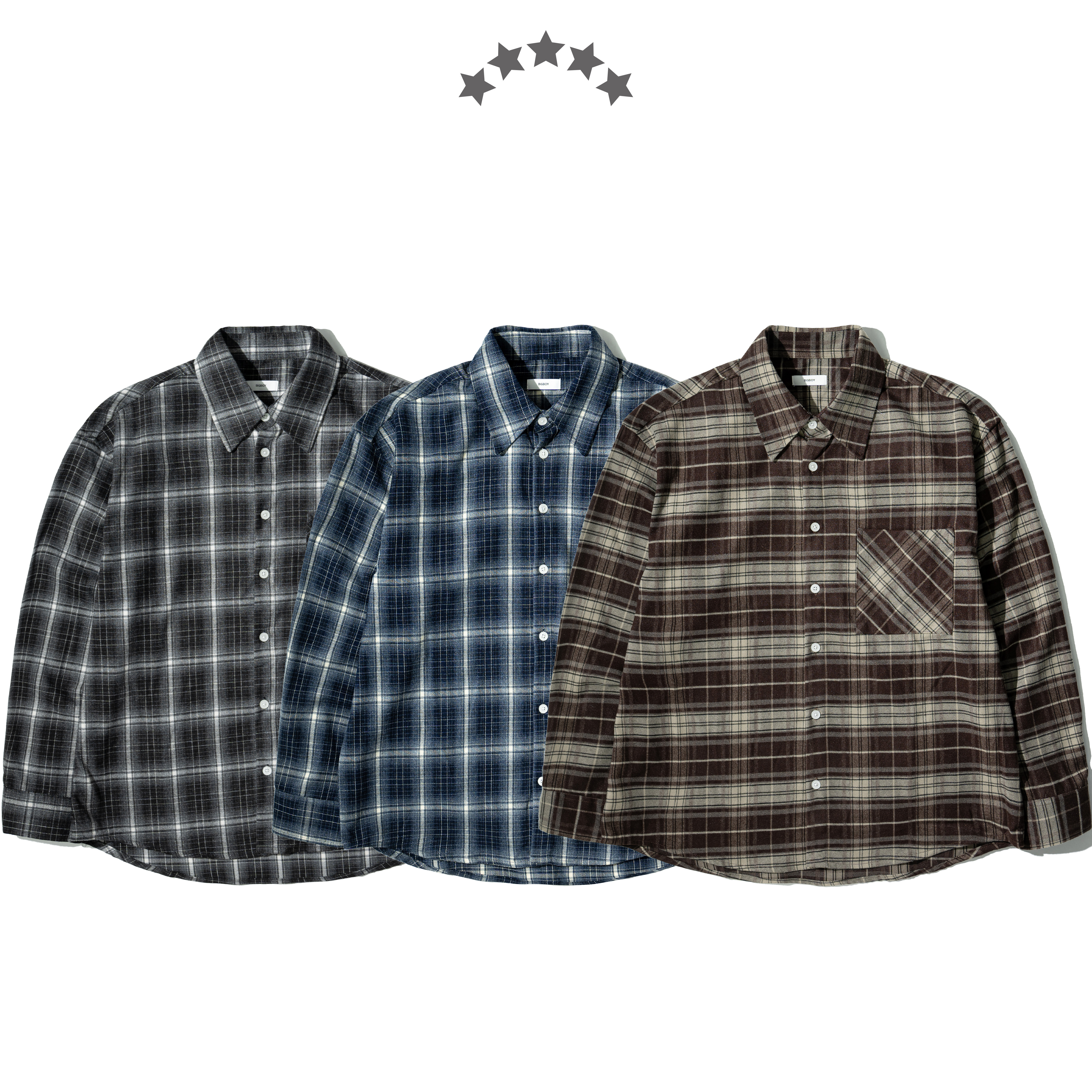 Flannel Plaid LS Shirts 法蘭絨格紋 長袖襯衫 [B-2675]