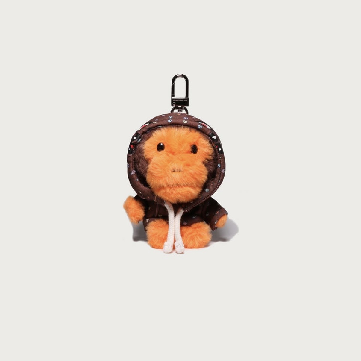 -(C014)-A BATHING APE BAPE MILOGRAM SWEETS PATTERN HOODIE BABY MILO FURDOLL KEY CHAIN 毛茸茸 吊飾 鑰匙圈 白色/咖啡色-2M80282301