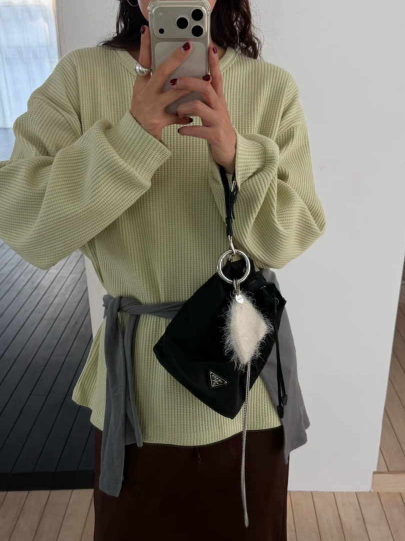 鬆鬆穿最好看★鬆餅格Oversize棉質大T
