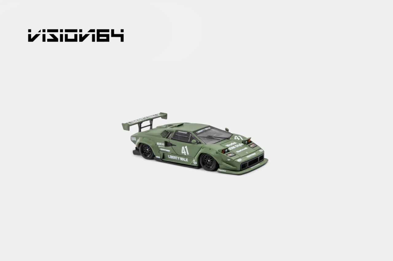 預訂:1/64 Vision64  Lamborghini Countach LP500 Army Green #41 (VLCG )