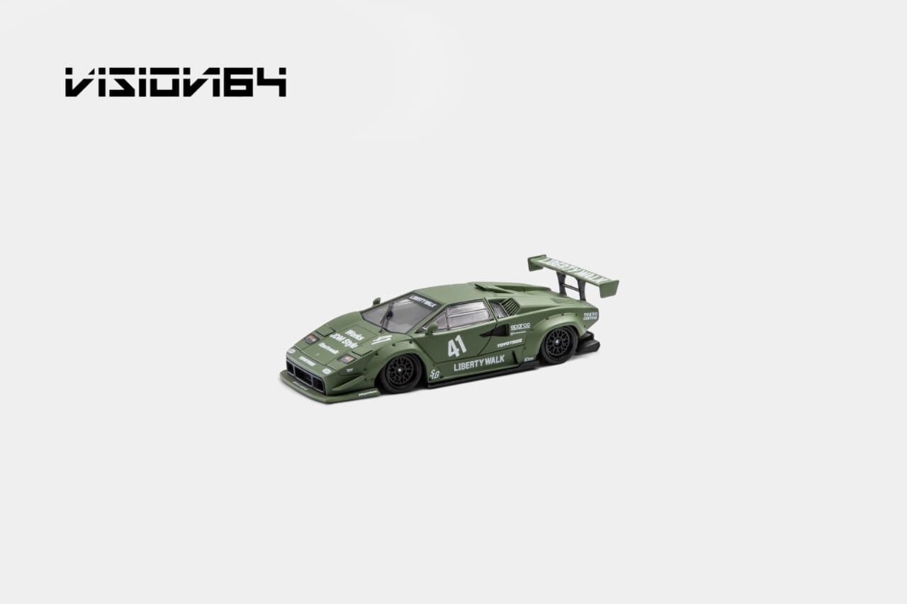 預訂:1/64 Vision64  Lamborghini Countach LP500 Army Green #41 (VLCG )