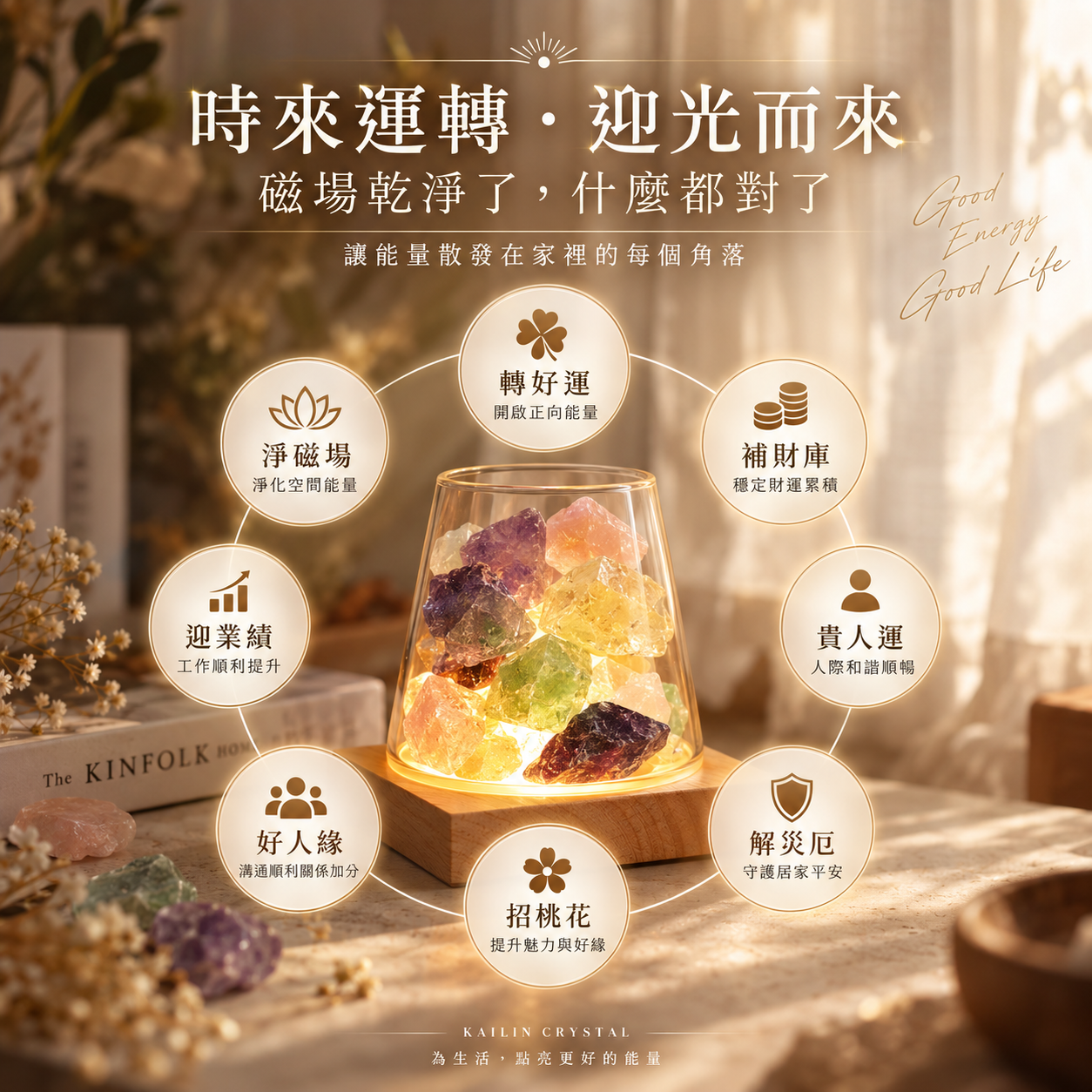 天然水晶小夜燈 多彩水晶原礦香氛燈 水晶功效擺飾 USB氛圍燈 晶香之森 CRYSTAL AROMA GLOW 招財貴人好人緣居家水晶擺飾