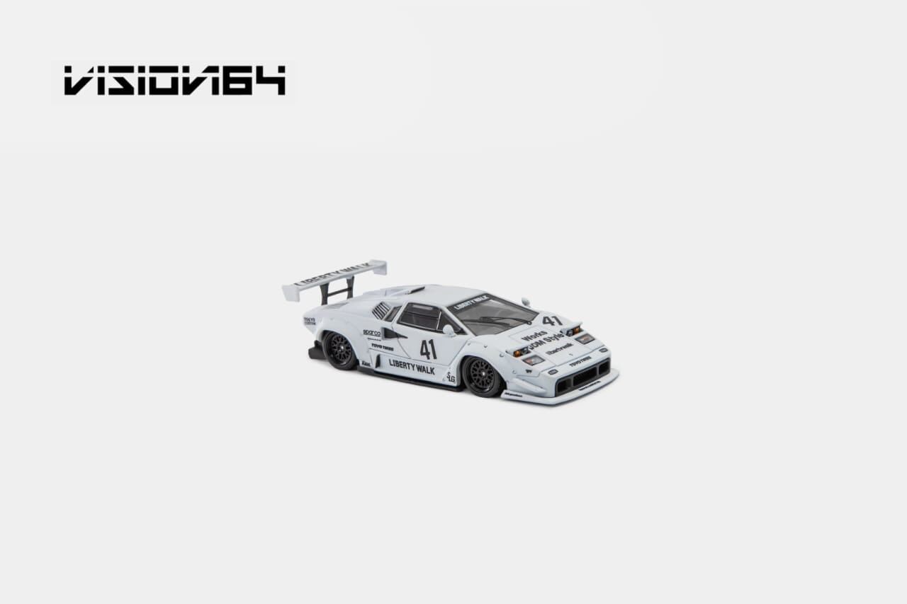 預訂:1/64 Vision64 Lamborghini Countach LP500 White #41 (VLCW )