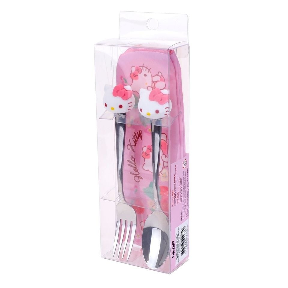 港版Hello Kitty Cutlery Set with Pouch 餐具連收納袋