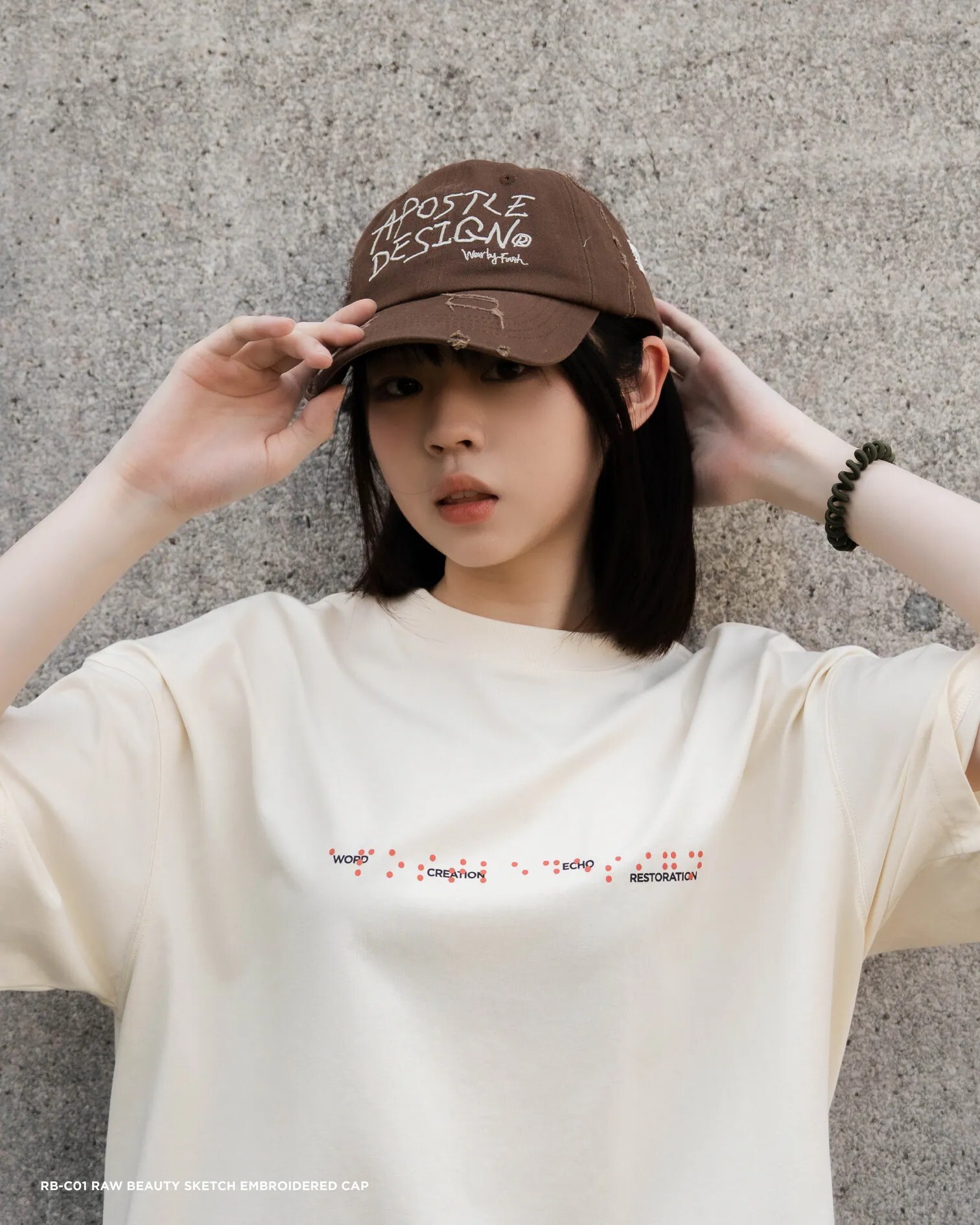 APOSTLE RB-C01 Raw Beauty Sketch Embroidered Cap