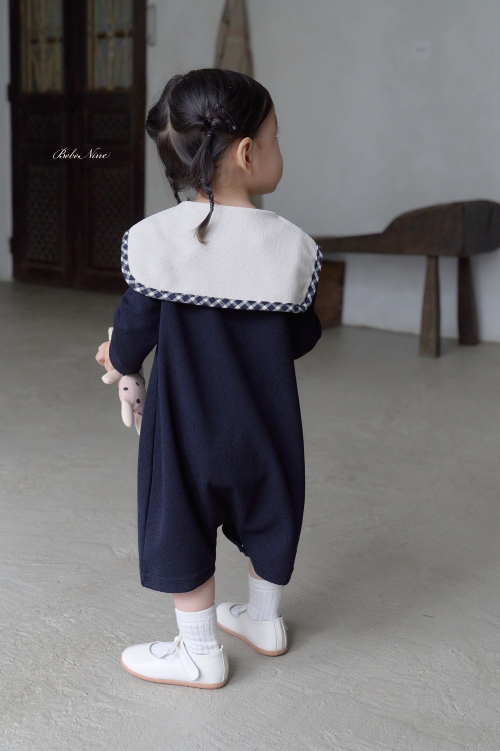 Bebe nine 海軍風格紋領包屁衣 / 2色