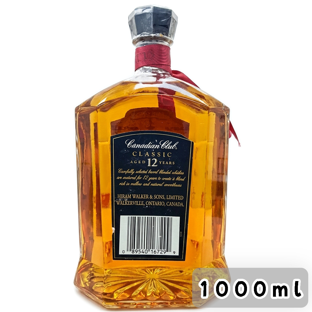 Canadian Club Classic 12yo Canadian Whisky 1000ml (1980-1990s)