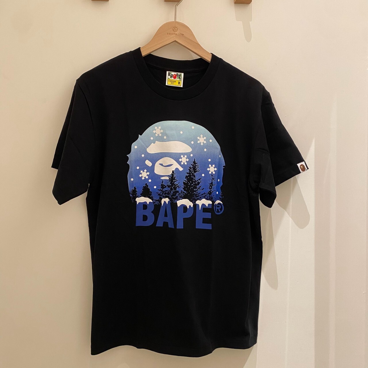 BAPE  耶誕雪景雪山大猿人頭短 T