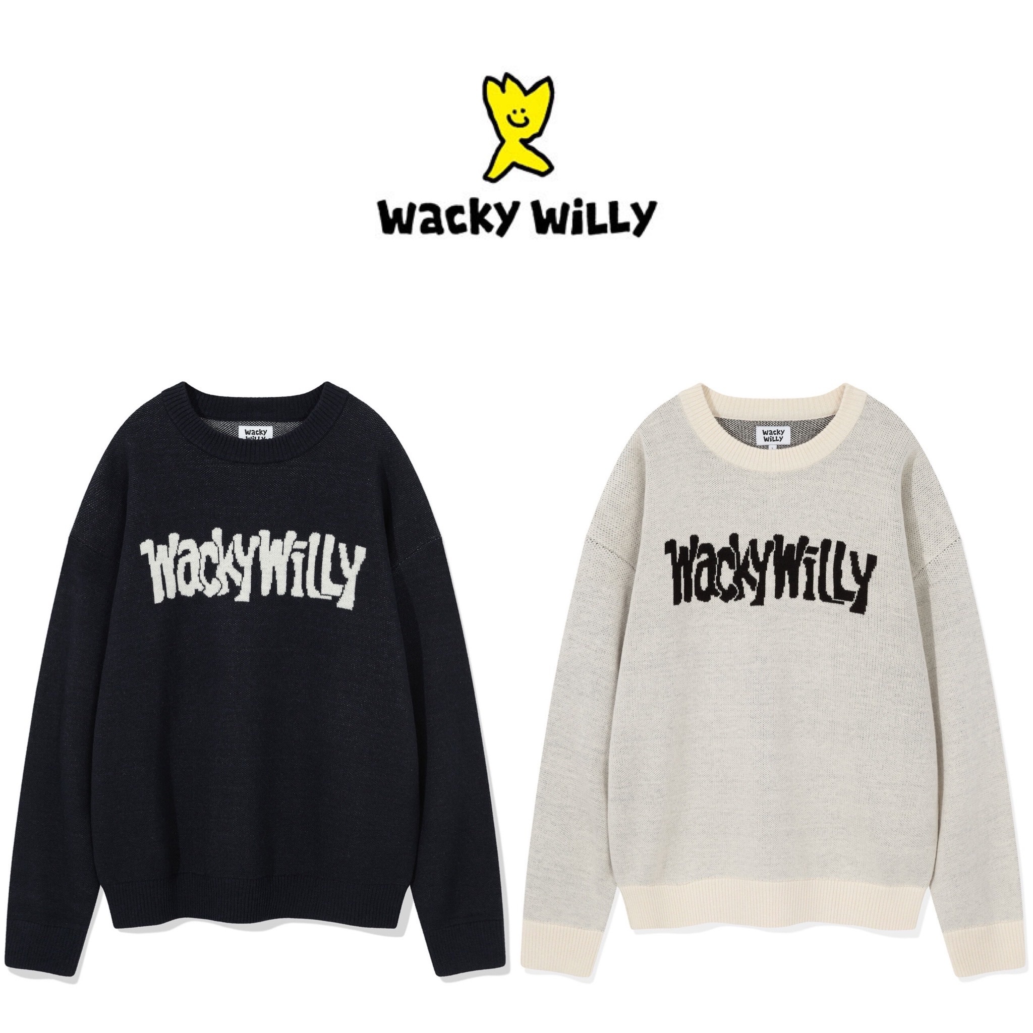 【隨時截單！限時優惠預訂】男女可穿！韓國WACKY WILLY LETTERING PULL-OVER（2色）