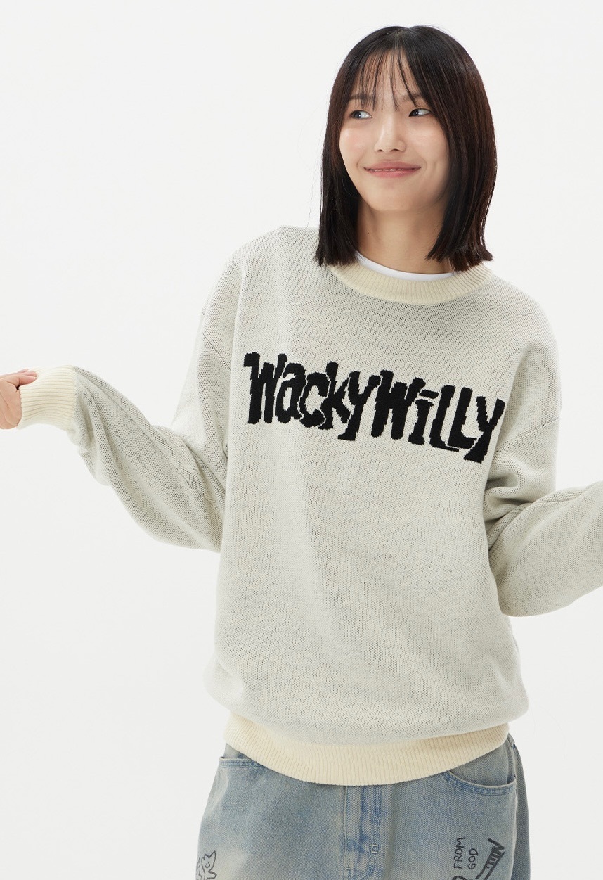 【隨時截單！限時優惠預訂】男女可穿！韓國WACKY WILLY LETTERING PULL-OVER（2色）